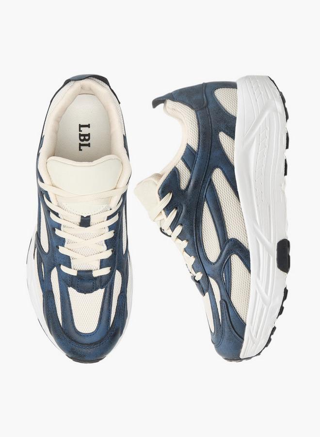 LBL by Shoexpress Men Panelled Sneakers with Lace-Up Closure - Image 2