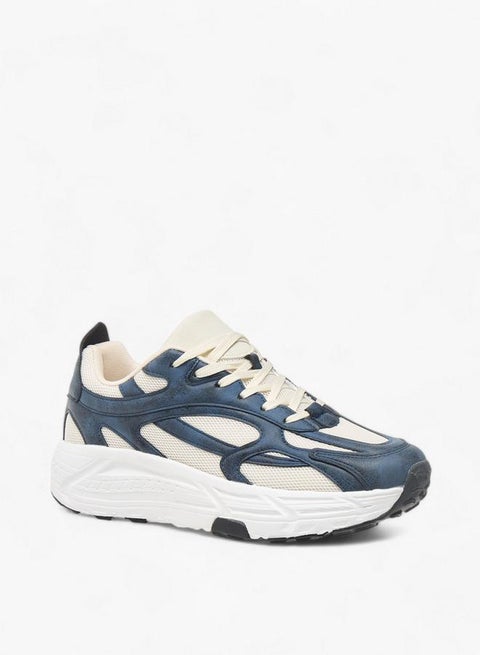 سنيكرز رجالي بألواح وإغلاق برباط