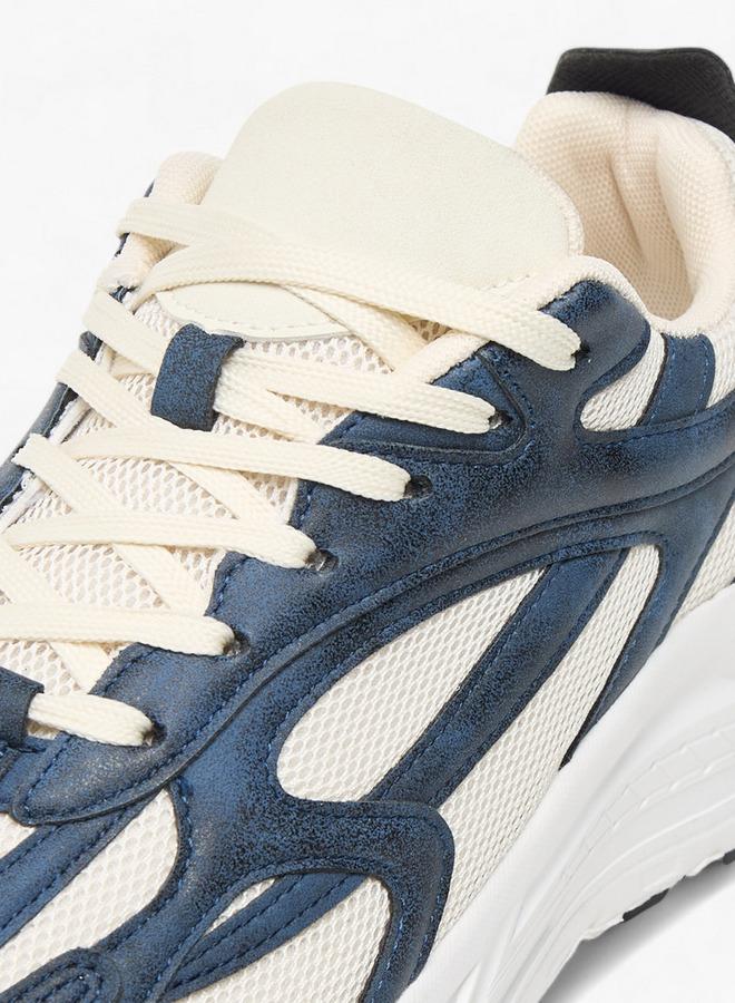 LBL by Shoexpress Men Panelled Sneakers with Lace-Up Closure - Image 4