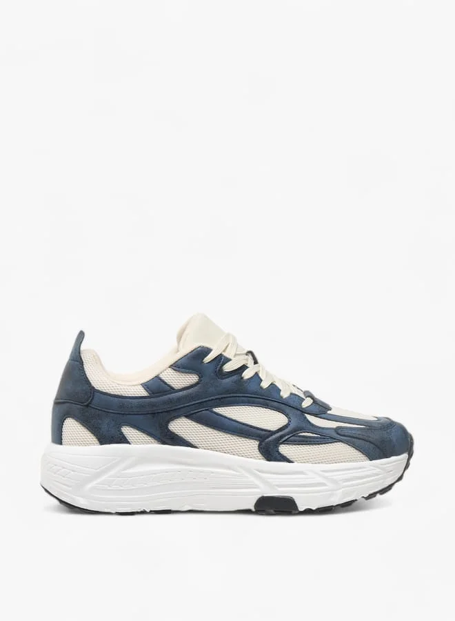 LBL by Shoexpress Men Panelled Sneakers with Lace-Up Closure