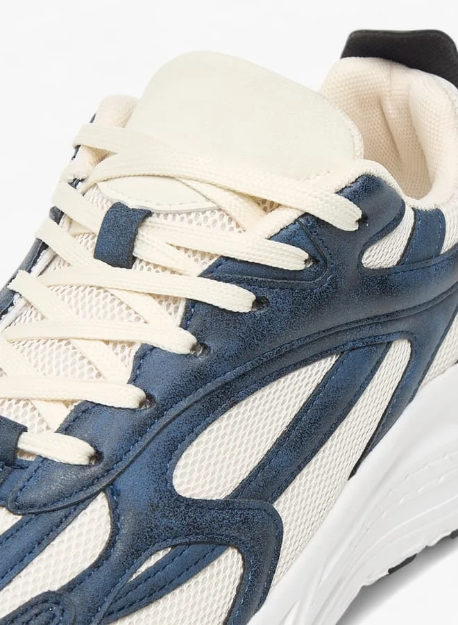 LBL by Shoexpress Men Panelled Sneakers with Lace-Up Closure