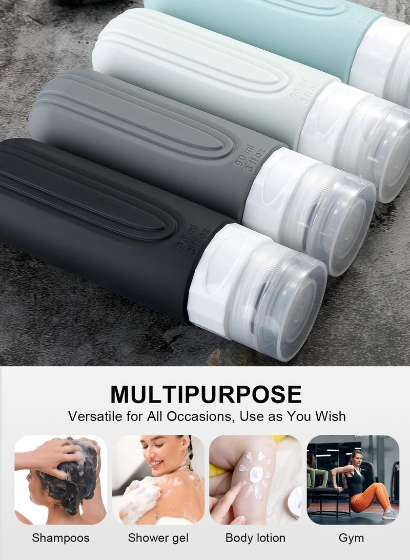 16Psc Travel Bottles Set for Toiletries,Leak Proof Refillable Silicone Travel Container Set for Shampoo,Conditioner, etc.Squeezable Empty Travel Containers with Labels. - view 2