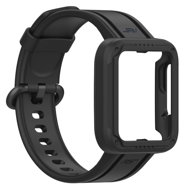 LOKEKE TPU Strap Compatible with Xiaomi Mi Watch Lite/Lite 2/Redmi Watch 2 – Replacement Band (Black) - Image 2