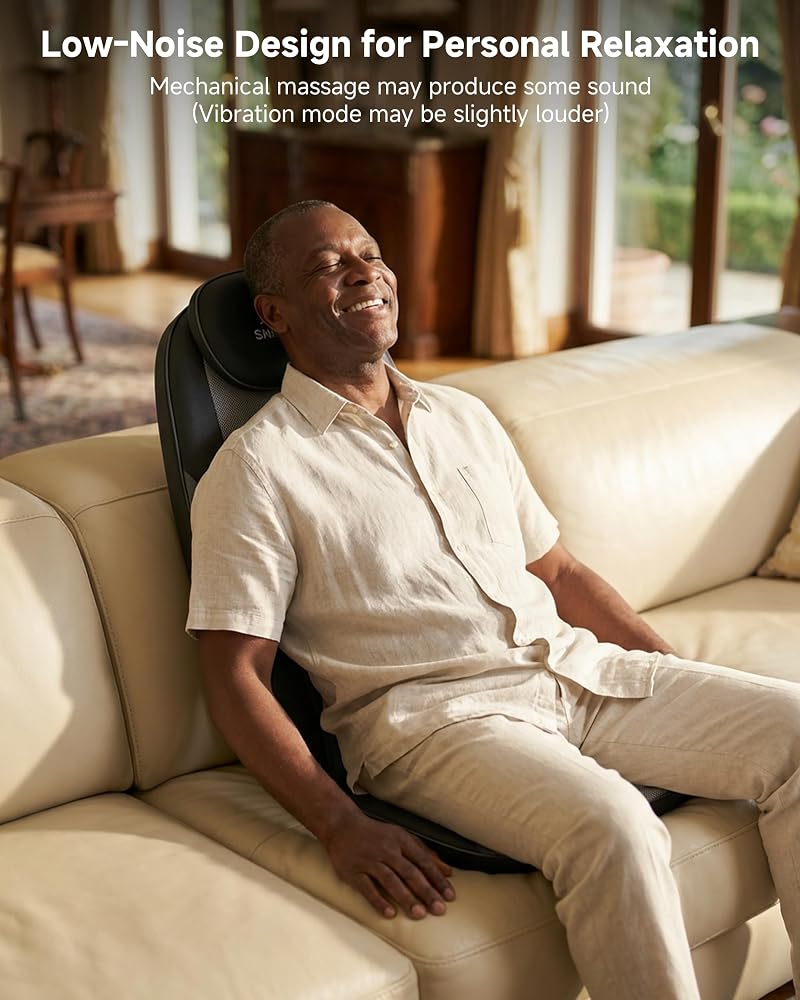 Snailax Heat Back Massager, Shiatsu Massage Chair, Deep Massage Seat Cushion with Various Settings, Gifts for Women and Men - Image 5
