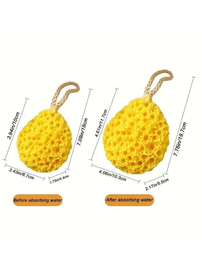 Yellow Honeycomb Bath Sponge 2pcs Large Water Activated Scrubber Bathing Supplies - Image 5
