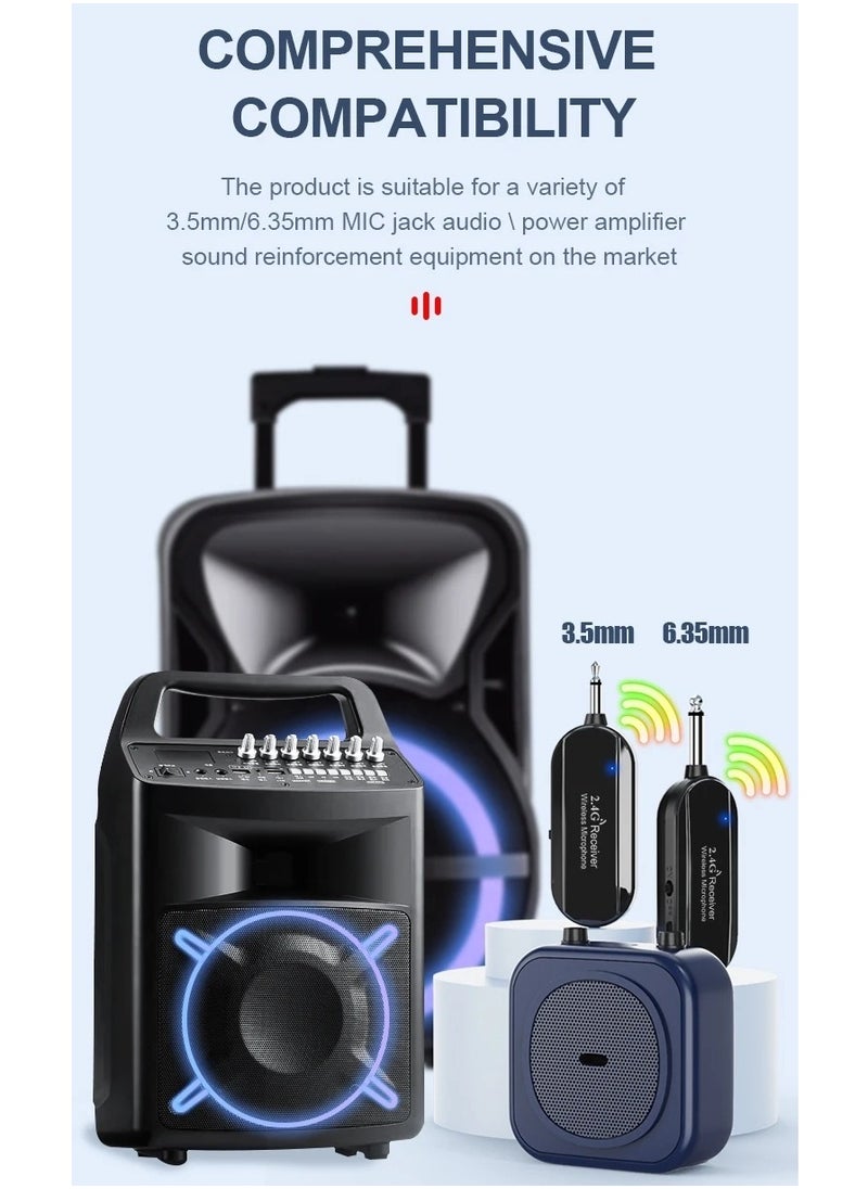 2.4G Wireless Microphone Portable Voice Amplifier for Teachers/Tour Guides/Coaches Metting/Yoga/Fitness