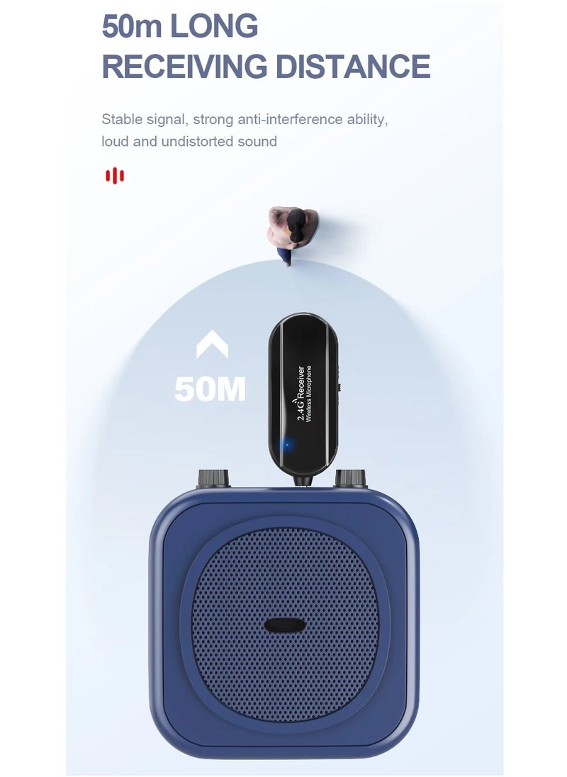 2.4G Wireless Microphone Portable Voice Amplifier for Teachers/Tour Guides/Coaches Metting/Yoga/Fitness