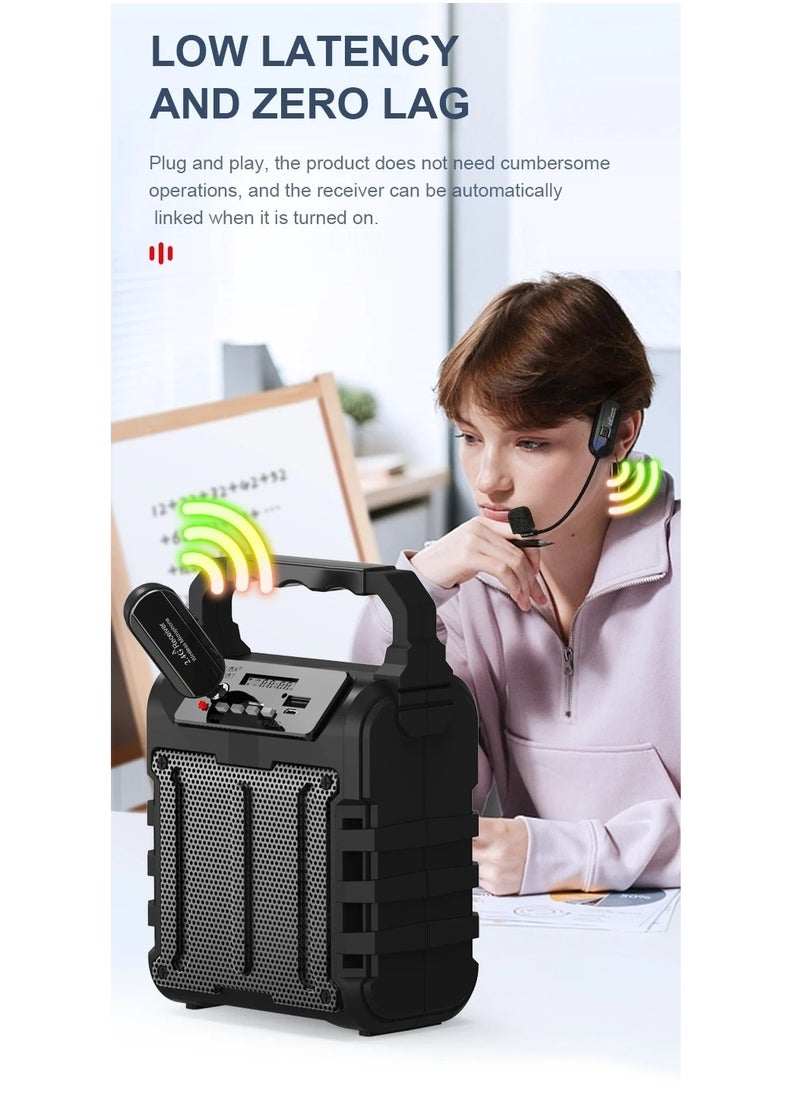 2.4G Wireless Microphone Portable Voice Amplifier for Teachers/Tour Guides/Coaches Metting/Yoga/Fitness