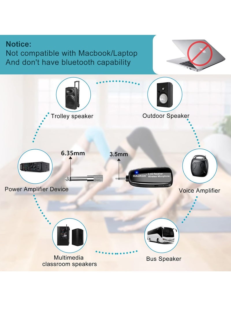 2.4G Wireless Microphone Portable Voice Amplifier for Teachers/Tour Guides/Coaches Metting/Yoga/Fitness