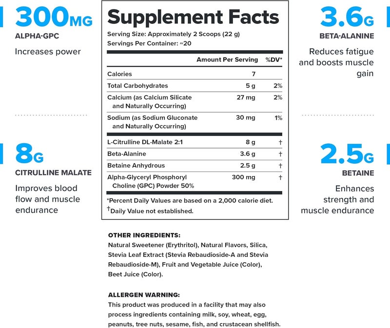 LEGION Pulse Pre Workout Supplement  All Natural Nitric Oxide Preworkout Drink Creatine Free Naturally Sweetened Beta Alanine Citrulline Alpha GPC  Caffeine Free Strawberry Kiwi Pre Workout Powder - Image 4