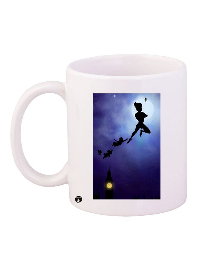 RYN Girl Printed Coffee Mug White/Blue/Black 11ounce