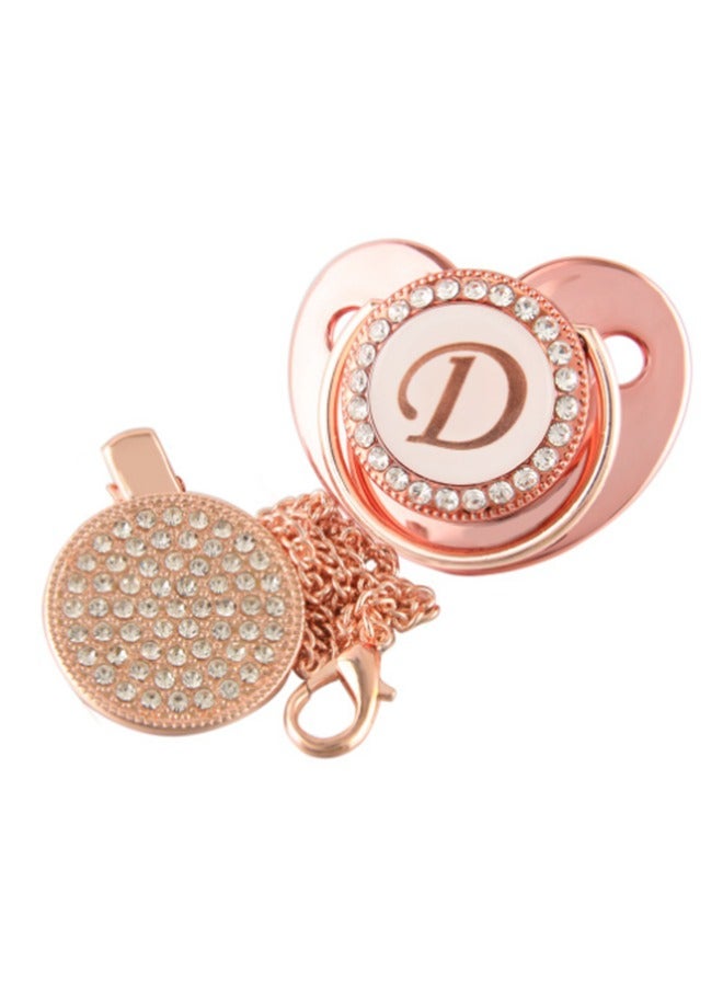 Alphabet Soother With Chain Rose Gold - Image 1