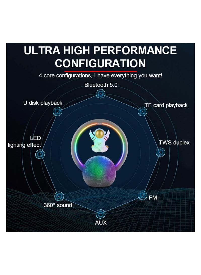 SOLARAE Magnetic Levitating Speaker Bluetooth 5.0, 360 Degree Rotation, 7 Colors, Wireless Floating Cool Tech Gadgets, 1200mah Rechargeable Lithium Battery, Faster Transmission, for Home Office Decor(1 Pack) - Image 3