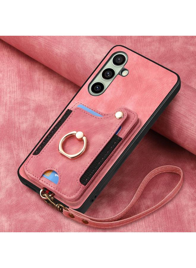 erorex Case For Samsung Galaxy A56 5G Retro Skin-feel Ring Multi-card Wallet Phone Case - Image 5