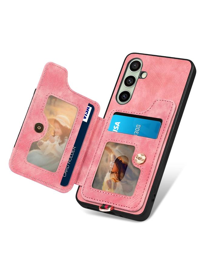 erorex Case For Samsung Galaxy A56 5G Retro Skin-feel Ring Multi-card Wallet Phone Case - Image 3