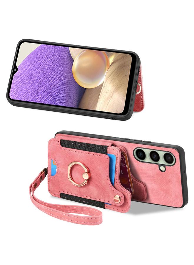 erorex Case For Samsung Galaxy A56 5G Retro Skin-feel Ring Multi-card Wallet Phone Case - Image 2