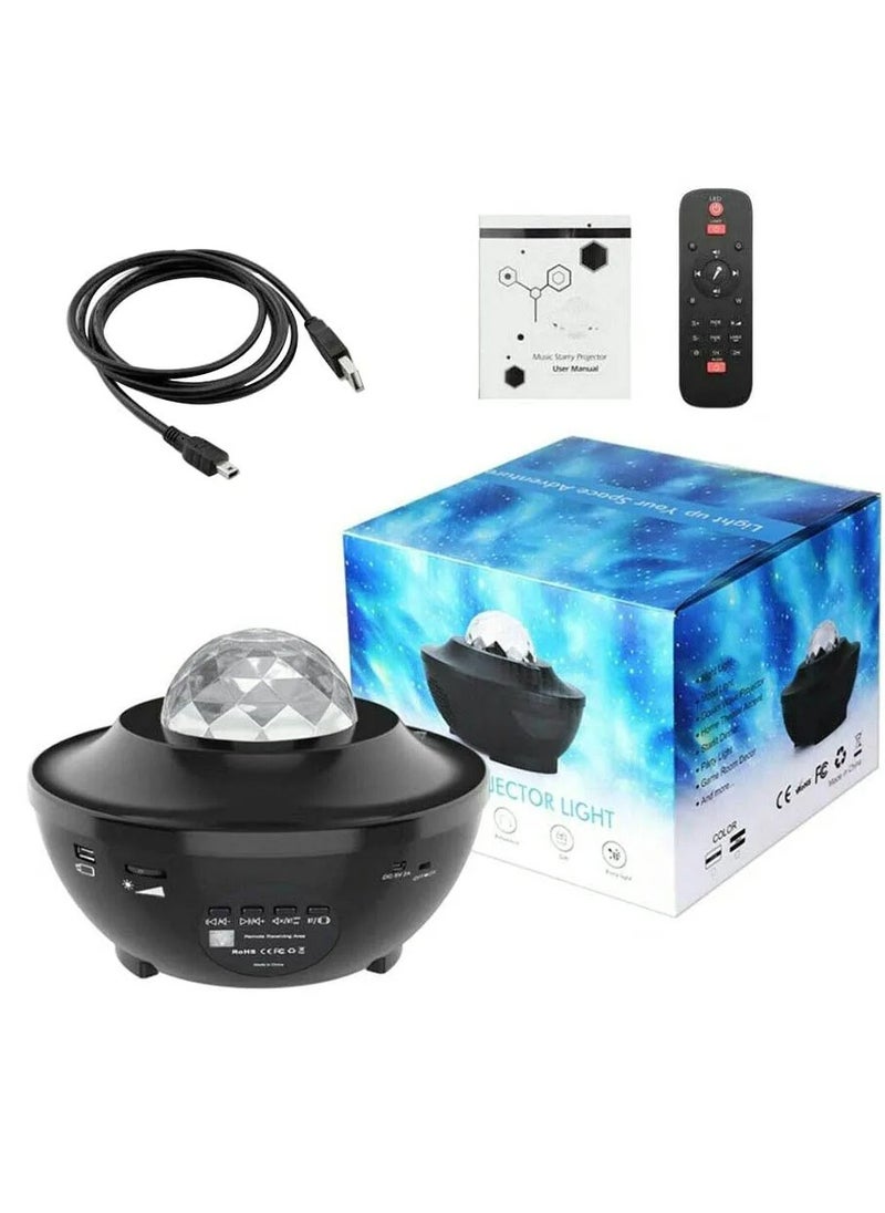 Generic - Star Projector Night Light Ocean Wave LED Starry Night Light Projector With Music Speaker Sound Sensor Remote Control 360° Rotating Projector Lamp For Kids Bedroom Home Stage Decoration - Image 1