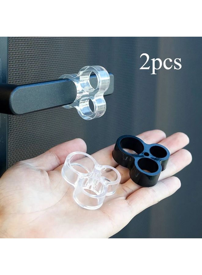 2pcs Gray Door Handle Bumper Anti Collision Noise Reduction Protection Wall Mounted - Image 1