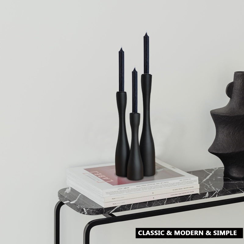 SDALI HOME Candle Holder Black Candlestick Holders 3,Tall Taper Candle Holders Set of 3 for Candlesticks(12"/10"/7.5" H),Modern Farmhouse Candle Stick Candle Holder for Decor - Image 5