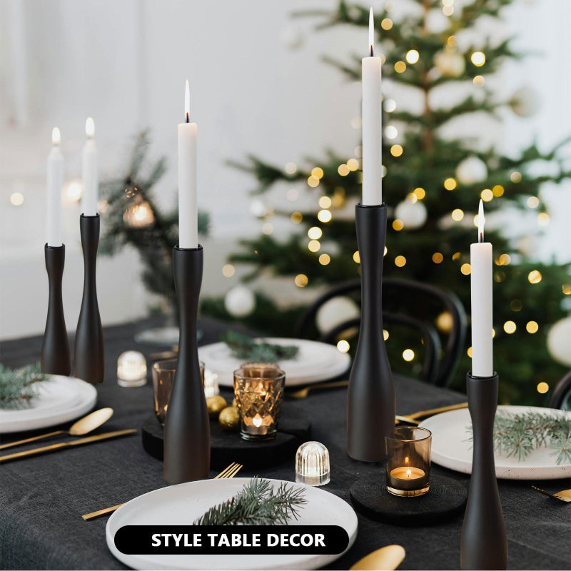 SDALI HOME Candle Holder Black Candlestick Holders 3,Tall Taper Candle Holders Set of 3 for Candlesticks(12"/10"/7.5" H),Modern Farmhouse Candle Stick Candle Holder for Decor - Image 3