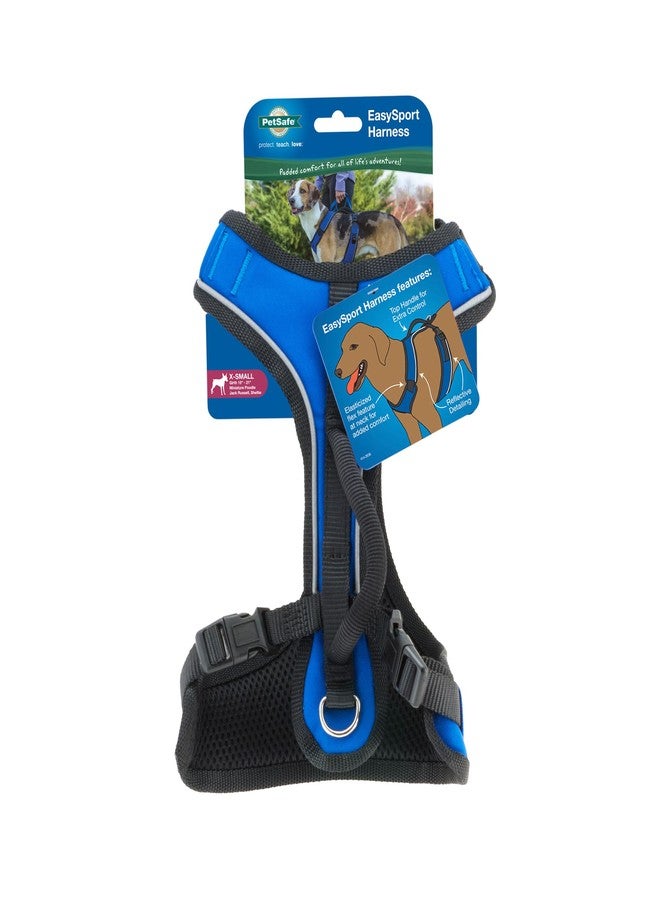بيت سيف سرج PetSafe EasySport للكلاب، قابل للتعديل، مبطن، مزود بمقبض تحكم وحواف عاكسة، مقاس صغير جدًا، أزرق - Image 1
