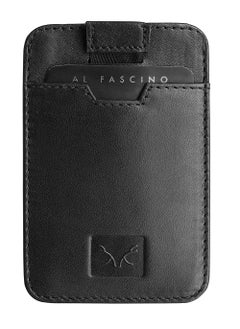 AL FASCINO Leather Credit Card Holder Minimalist Wallet Slim Minimalist Wallet Men Card Wallet Men Credit Card Holder Men Leather Card Holder Leather Credit Card Holder Black  - Image 1