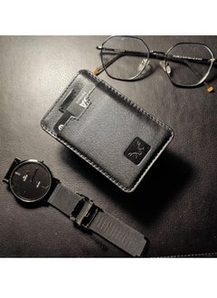 AL FASCINO Leather Credit Card Holder Minimalist Wallet Slim Minimalist Wallet Men Card Wallet Men Credit Card Holder Men Leather Card Holder Leather Credit Card Holder Black  - Image 3