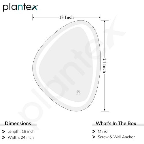 Plantex LED Bathroom Mirror with 3 Tone/Designer Mirror for Living Room/Bedroom/Dressing Room - Triangle Shape (HM-001, 18 X 24 Inch) - Image 5