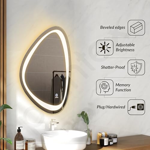 Plantex LED Bathroom Mirror with 3 Tone/Designer Mirror for Living Room/Bedroom/Dressing Room - Triangle Shape (HM-001, 18 X 24 Inch) - Image 4