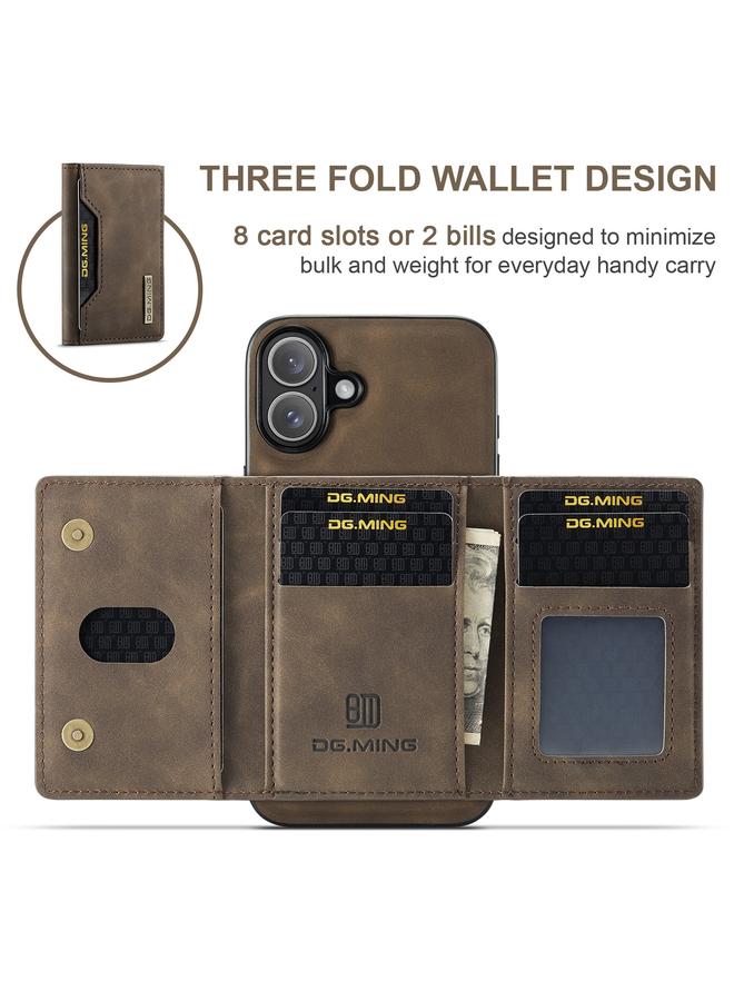 Dg Ming Case For iPhone 16 Plus M2 Series 3-Fold Card Bag Wallet Leather Phone Case - Image 2
