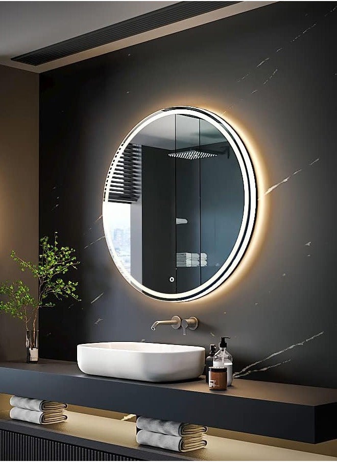 Modern LED Round Bathroom Vanity Mirror Color Temperature Adjustable,Easy to Install Wall Mounted Makeup Mirror with Smart  50x50CM - pzsku/ZC7B7C019B6CE73F263A2Z/45/_/1734348202/527bce3a-08ca-4a08-bb3a-b357c75b12b3