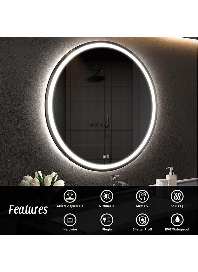 Modern LED Round Bathroom Vanity Mirror Color Temperature Adjustable,Easy to Install Wall Mounted Makeup Mirror with Smart  50x50CM - pzsku/ZC7B7C019B6CE73F263A2Z/45/_/1734348233/0c2331df-c2af-4650-b2fe-3acc5075f101