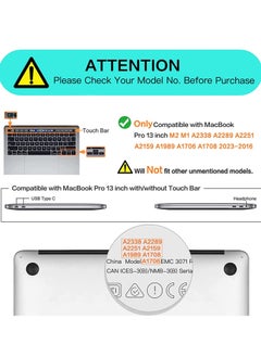 Generic MacBook Pro 13 Inch Case Cover 2022- 2016 Release A2338 M1 A2289 A2251 A2159 A1989 A1706 A1708 Touch Bar Plastic Hard Shell   Case And Screen Protector 13 Inch Color Mint Green  - Image 5