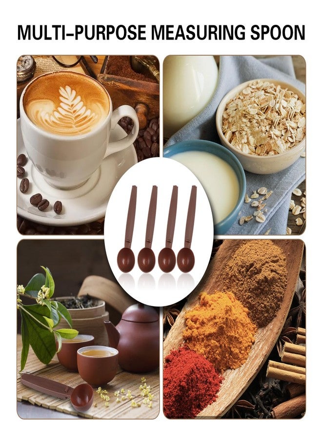 HiempTru Coffee Scoops with Bag Clip,Coffee Scoops For Ground Coffee 2 Tbsp (30ml) Long Handle Tablespoon Measuring Spoons Multifunctional Plastic Scoops For Measuring Coffee,Drinks (4 Pack,Brown) - Image 5