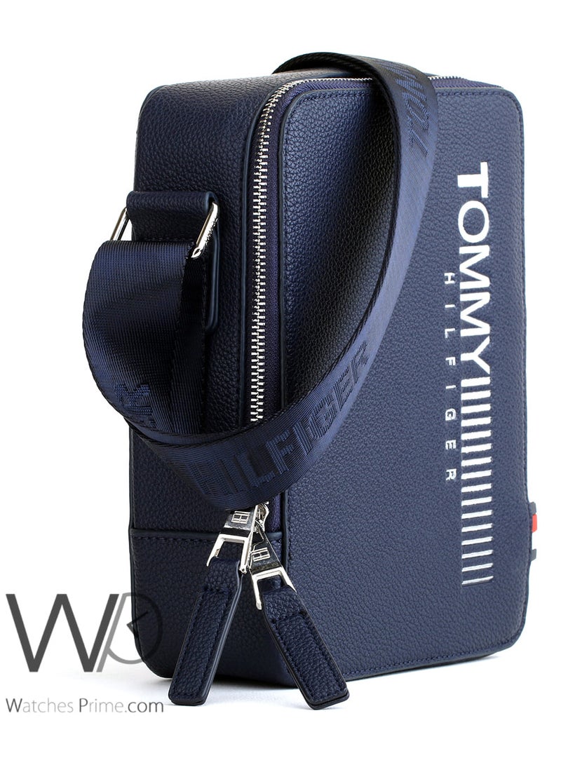 Tommy Hilfiger Plus Tommy Hilfiger Leather Crossbody Messenger Blue Bag For Men - Image 5