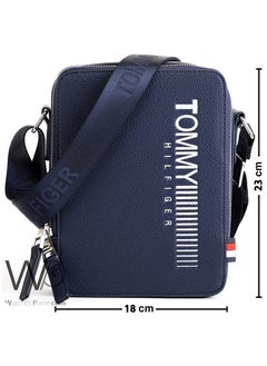 Tommy Hilfiger Plus Tommy Hilfiger Leather Crossbody Messenger Blue Bag For Men  - Image 3