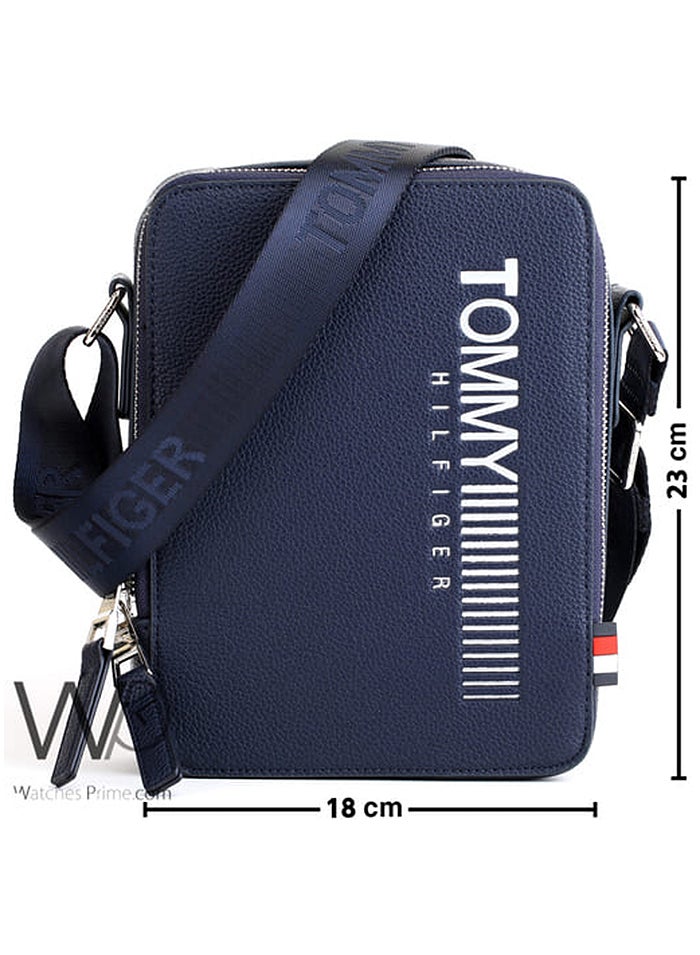 Tommy Hilfiger Plus Tommy Hilfiger Leather Crossbody Messenger Blue Bag For Men - Image 3