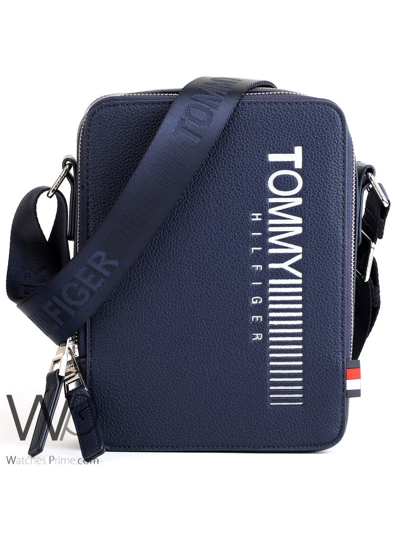 Tommy Hilfiger Plus Tommy Hilfiger Leather Crossbody Messenger Blue Bag For Men - Image 1
