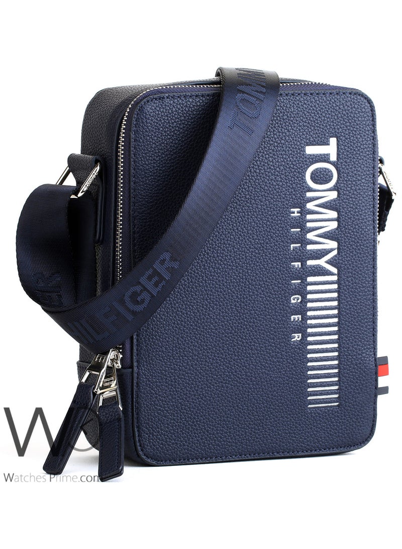 Tommy Hilfiger Plus Tommy Hilfiger Leather Crossbody Messenger Blue Bag For Men - Image 4