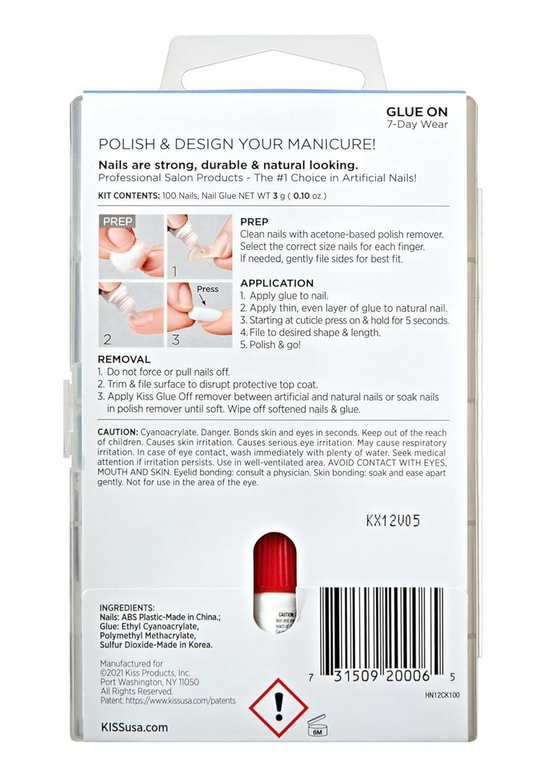 KISS Kiss nails 100 full cover nails - active square  - Image 3
