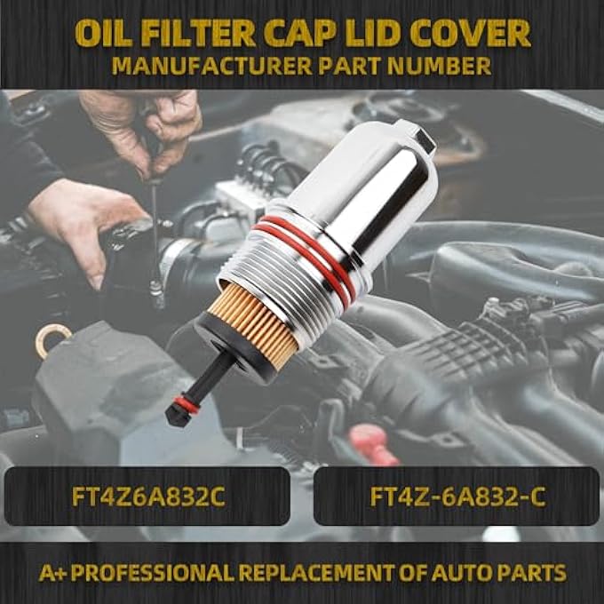 يونيتي غطاء غطاء فلتر الزيت داسبيكان متوافق مع فورد فيوجن F150 سعة 27 لتر V6EcoBoost يستبدل FT4Z6A832C FT4Z6A832C الغلاف الألمنيوم - Image 2