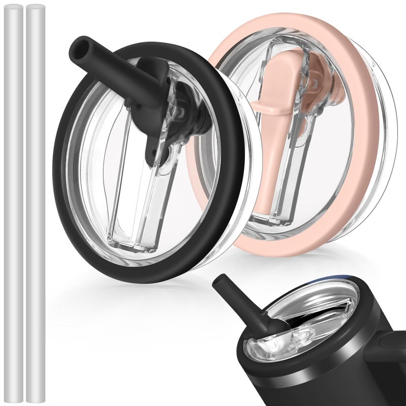 ANTAND 2 PCS Flip Straw Lid for Stanley 40 oz Tumbler  Spill Proof Lid Replacement 40 oz No Spill Flip Top for Stanley Lids  Reusable Tumbler Cover Compatible with 40oz Stanley Cup Accessories - Image 1