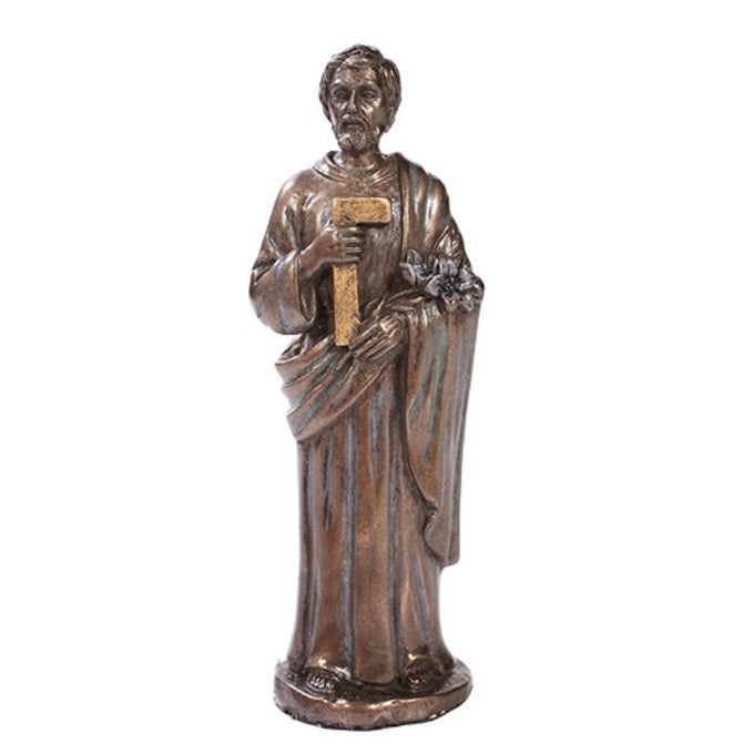 ST JOSEPH THE WORKER STATUE WITH PRAYER CARD HOME SELLER KIT SAINT BRONZE
