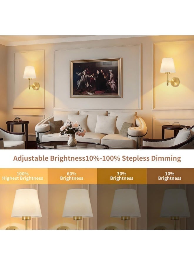 Samira Battery Operated Wall Sconces Set of 2, Wireless No-Drill Wall Lights with 10000mAh Rechargeable Battery, RGB 15-Color Dimmable Magnetic Bulbs and Remote, Wall Decor for Bedroom, Living Room, Hallway - Image 5