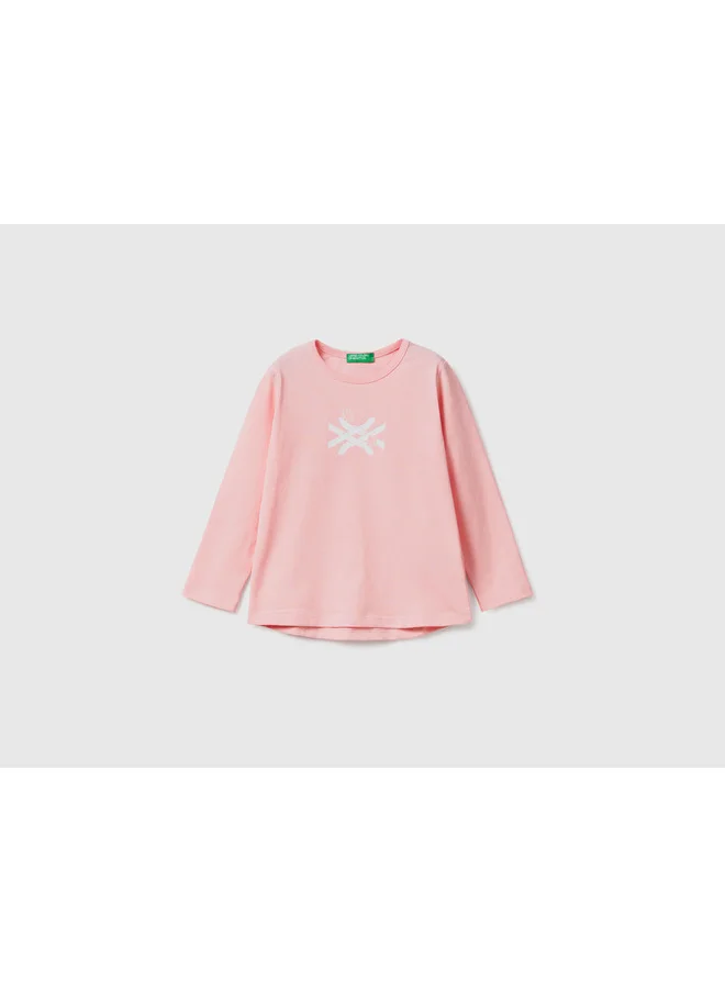 يونايتد كولورز أوف بينتيون 100% Cotton T-Shirt With Logo