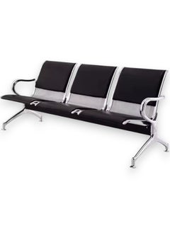 3-Seater Airport Chair for Waiting Rooms – Hospital & Clinic Seating with Metal Frame, Armrests, & Cushion – BLACK/SILVER - pzsku/ZC7B8388D2537D246ED27Z/45/_/1736505810/a3ddb3b6-e728-4908-ba05-dbec6a14bf39