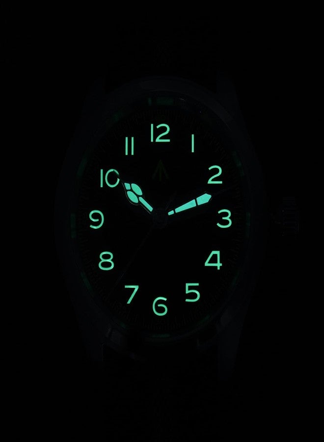 TACTICAL FROG Militado ML08 VH31 Japan Movt with Sweep Seconds Field Watch 38mm Men's Military Watch Sapphire Crystal 10 ATM Waterproof Analog Watches for Men and Women, BlackWhite Dial / Stainless - Image 5