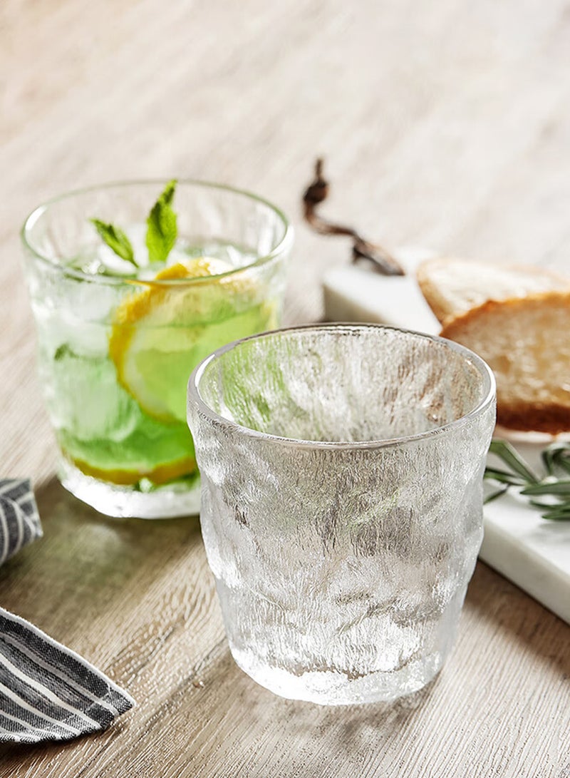 6-Piece Clear Textured Glass Drinking Cups – 280ML Each, Premium Decorative Glassware For Coffee，Water, Juice & Beverages - Image 5