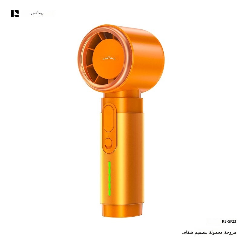 Remax New 3000mAh Large Battery Handheld Mini Fan with 5 Speeds - Portable Outdoor  Cooling - Image 3