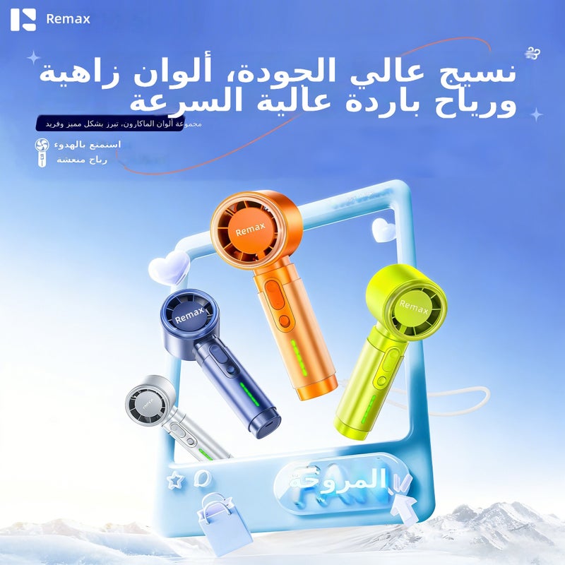 Remax New 3000mAh Large Battery Handheld Mini Fan with 5 Speeds - Portable Outdoor  Cooling - Image 2